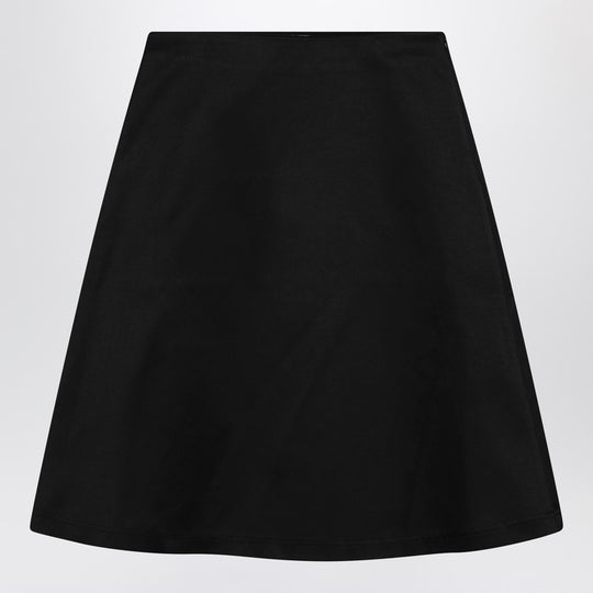 Black Cotton-Blend Kelly Skirt
