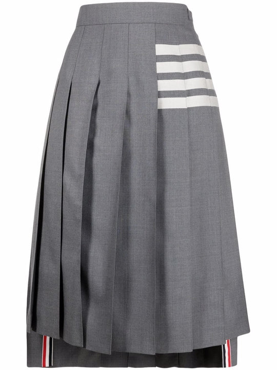 Wool Pleated Midi Skirt