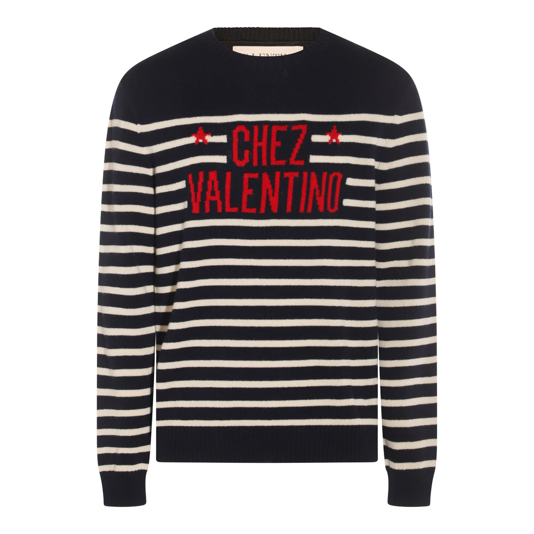 Valentino Sweaters - NAVY-WHITE | 316464bde1b1097a466d367576554cd5b5257172