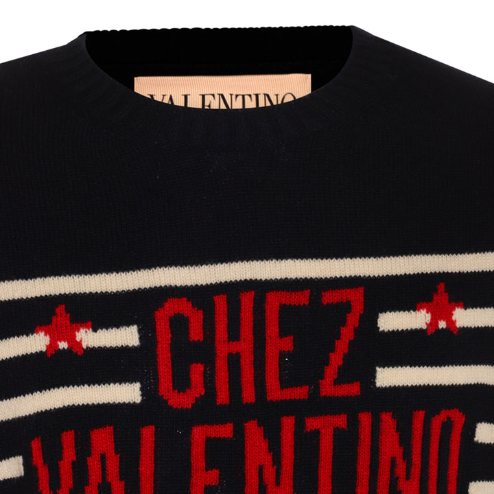 Valentino Sweaters - NAVY-WHITE | 78ea08cb866185f646afc9b852d1dc10f353d5f8