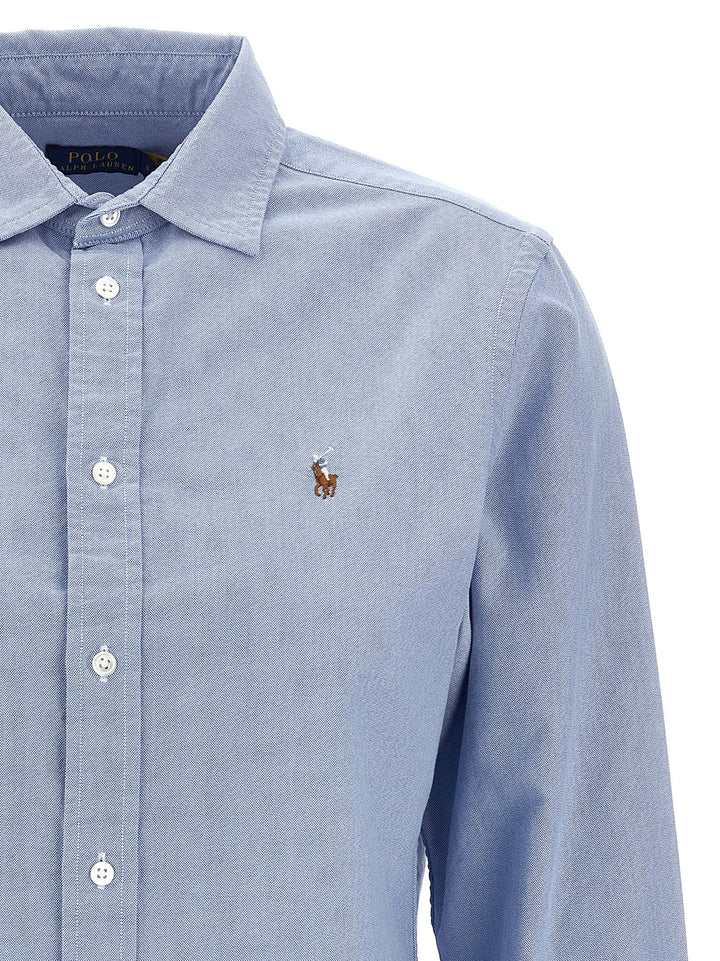 Polo Ralph Lauren Logo Embroidery Shirt Shirt and Blouse - Light Blue | 9683342b164d3d43227e0690f78fb10dfafefc99