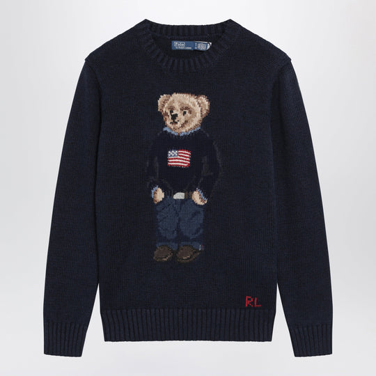 Navy Blue Polo Bear Sweater