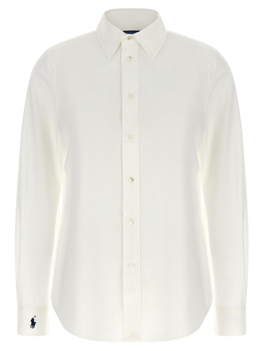 Logo Embroidery Shirt Shirt And Blouse White