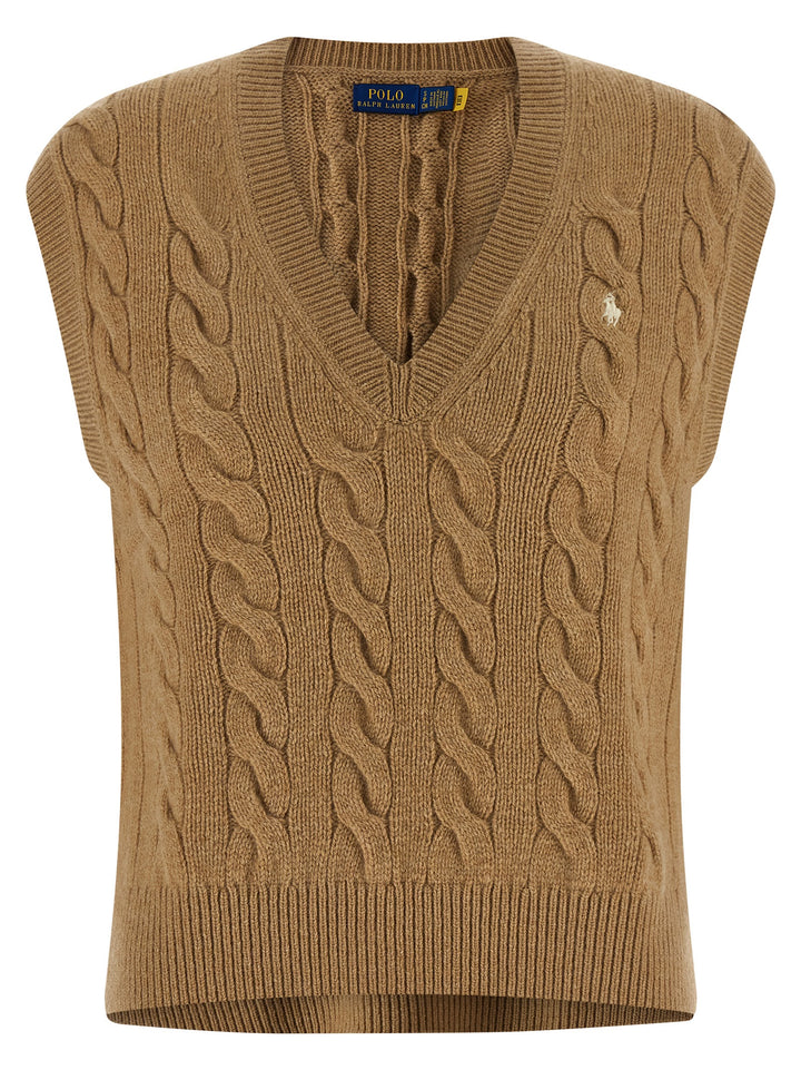 Polo Ralph Lauren Braided Vest Gilet - Beige | 6e1cab1650dc763155995bc7be01a1fc9ea67dfe