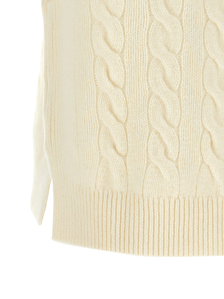 Polo Ralph Lauren Braided Vest Gilet - White | 911b18d5f15ce657e871e1aa9b4dd6fdcb158052
