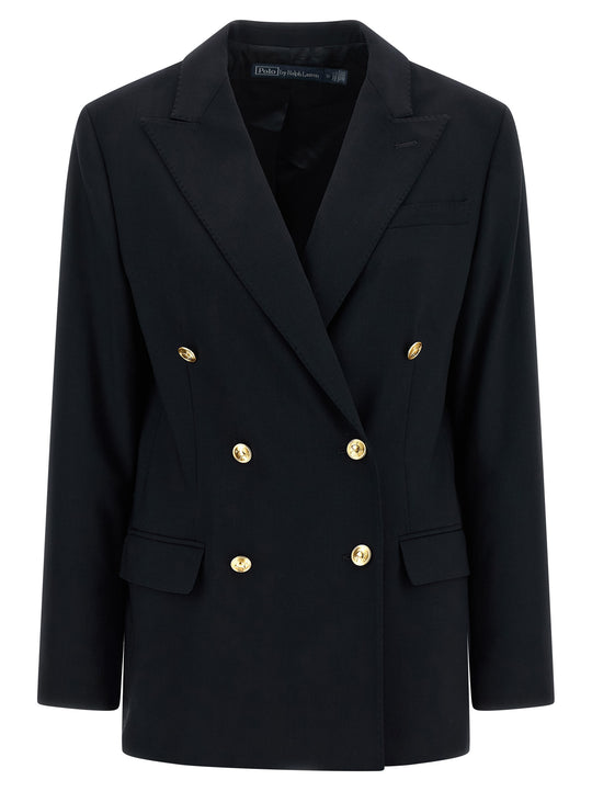 Double-Breasted Blazer Blazers Blue