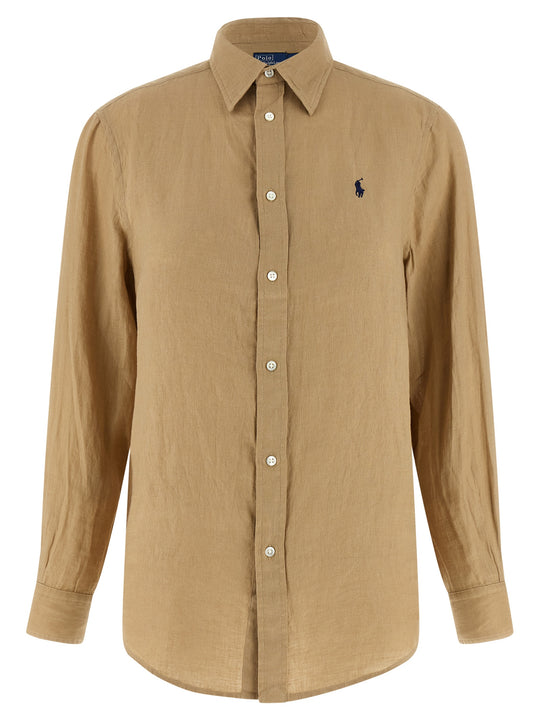 Linen Shirt Shirt And Blouse Beige