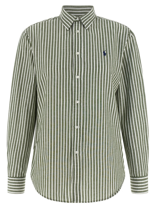 Cotton And Linen Shirt Shirt And Blouse Green