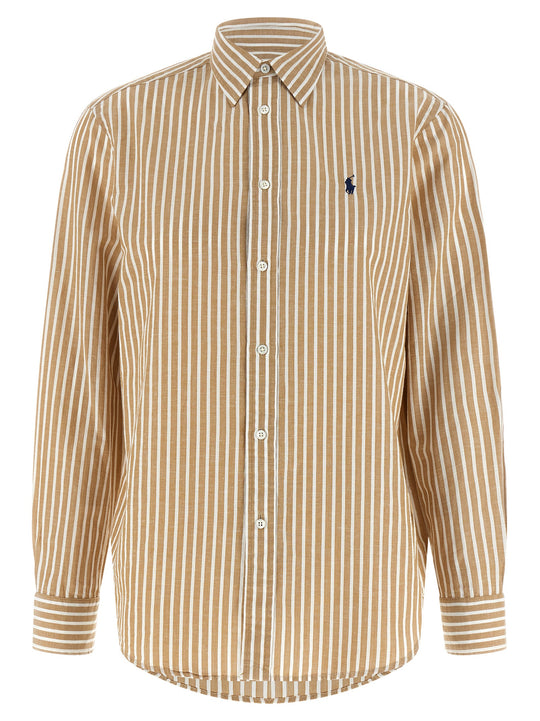 Cotton And Linen Shirt Shirt And Blouse Beige