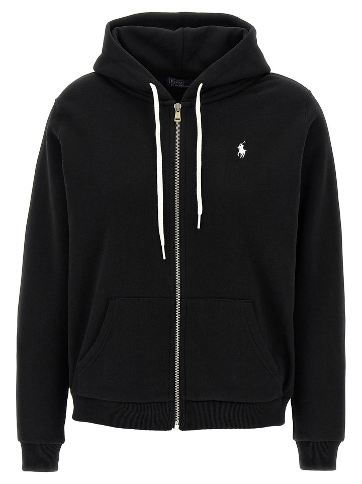 Polo Ralph Lauren Zipped Hoodie Sweatshirt - Black | ab8c0730e743012005236fb50ad946ac9f4dff42
