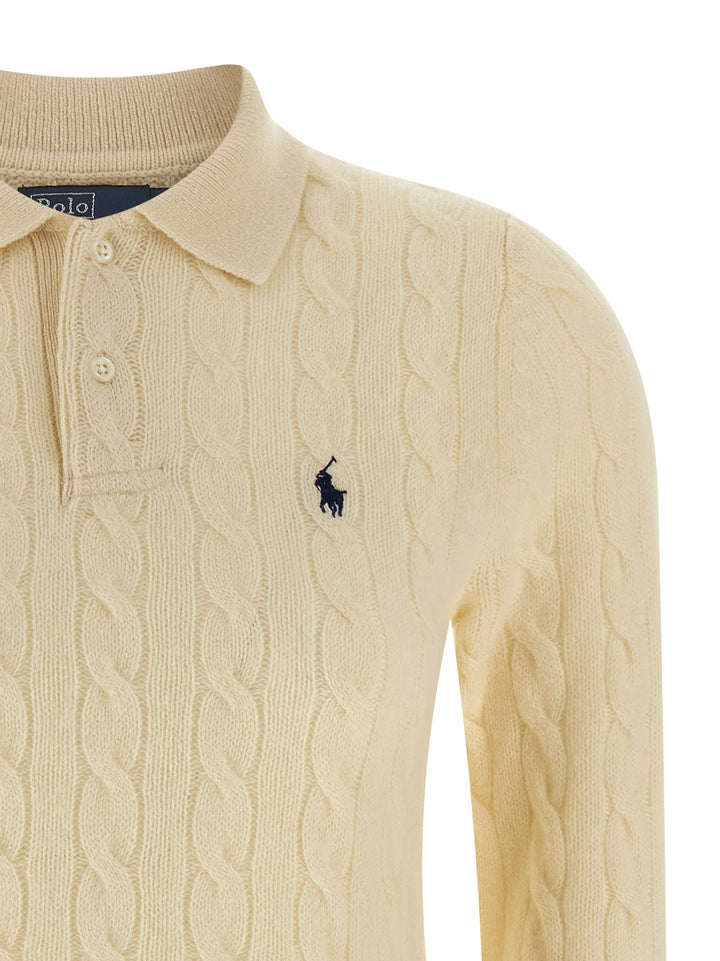 Polo Ralph Lauren Braided  Shirt Polo - White | e61d49ec57a8473aaa60052d826171a2966f0a82