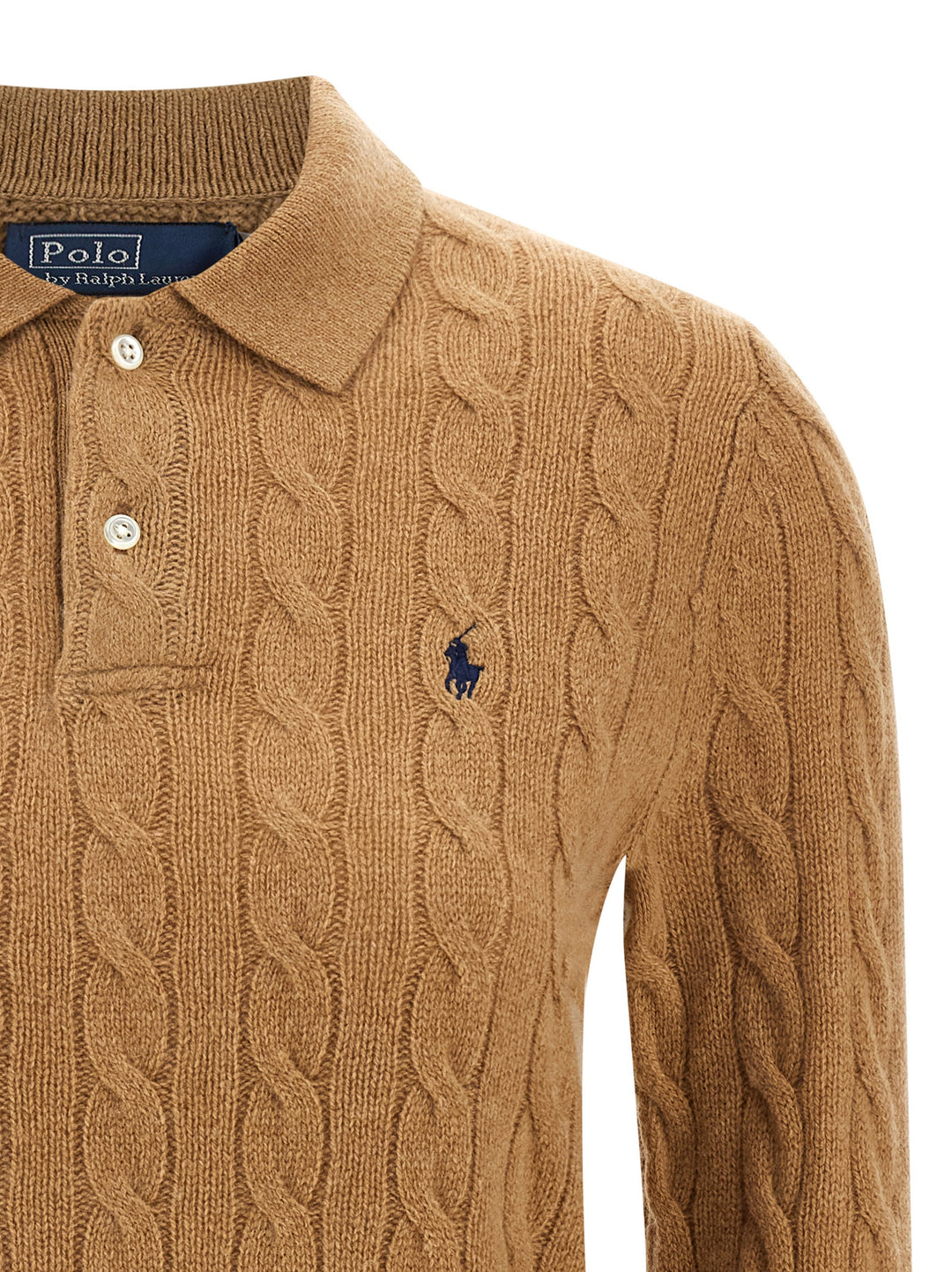 Polo Ralph Lauren Braided  Shirt Polo - Beige | 951c56c16e9442afcead608ed76bacb94a64e256