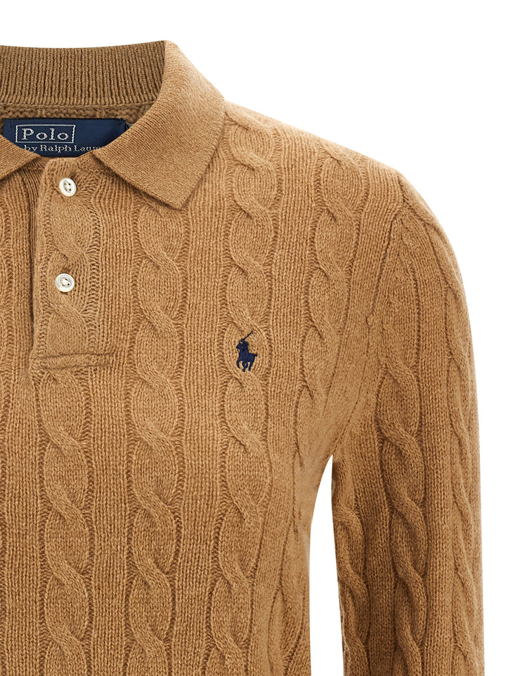 Polo Ralph Lauren Braided  Shirt Polo - Beige | 951c56c16e9442afcead608ed76bacb94a64e256