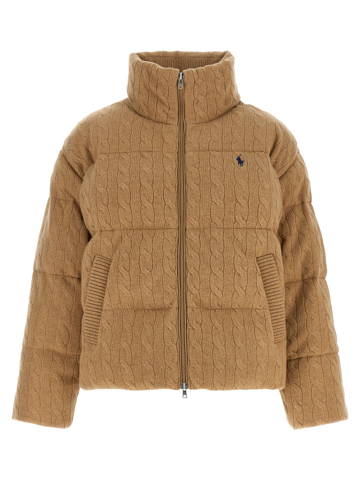 Polo Ralph Lauren Knitted Braided Down Jacket Puffer Jackets - Beige | ab4e72940aa587991b08835da3d7cc46fccff20e