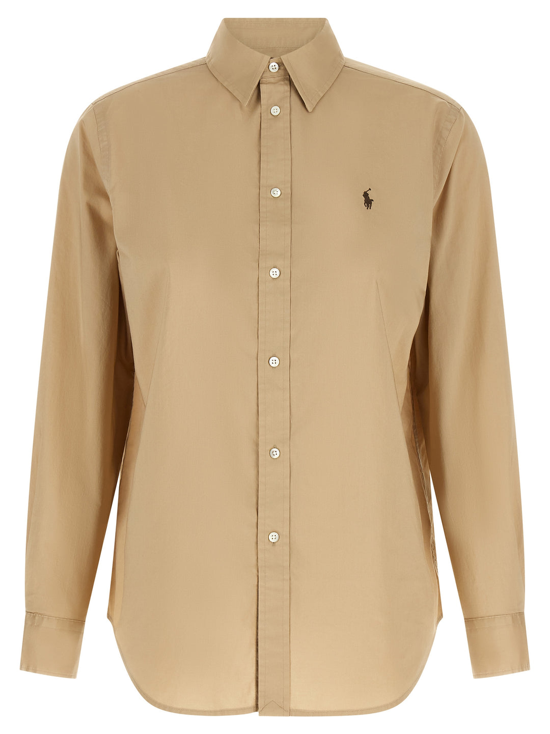 Polo Ralph Lauren Logo Embroidery Cotton Shirt Shirt and Blouse - Beige | bbbf2f705466f5aa9089f03c11ee8501f6c200f5