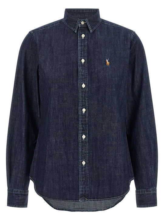 Denim Shirt Shirt And Blouse Blue
