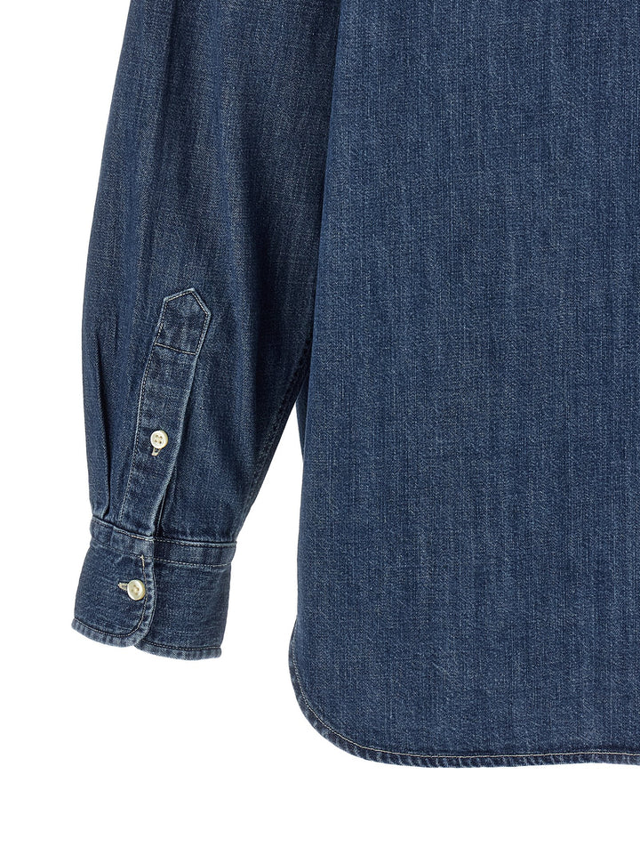 Polo Ralph Lauren Denim Shirt With Logo Embroidery Shirt and Blouse - Blue | 8d31a7b40198d90d72c078aade4394b527cc6411