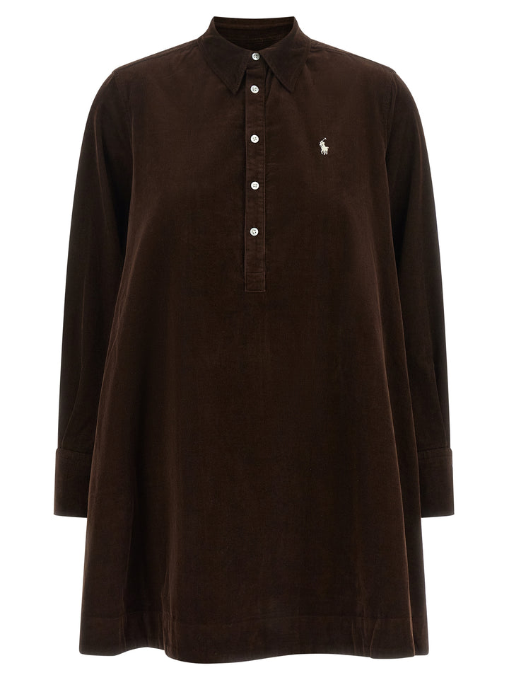 Polo Ralph Lauren Corduroy Dress With Embroidery Dresses - Brown | 759a8fc0e8cfef9d6ecebb289a0db244a0e5b93a
