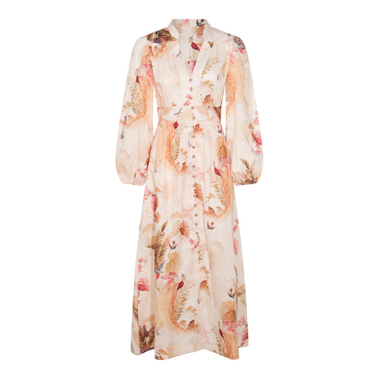 Dresses Cream Palm Floral