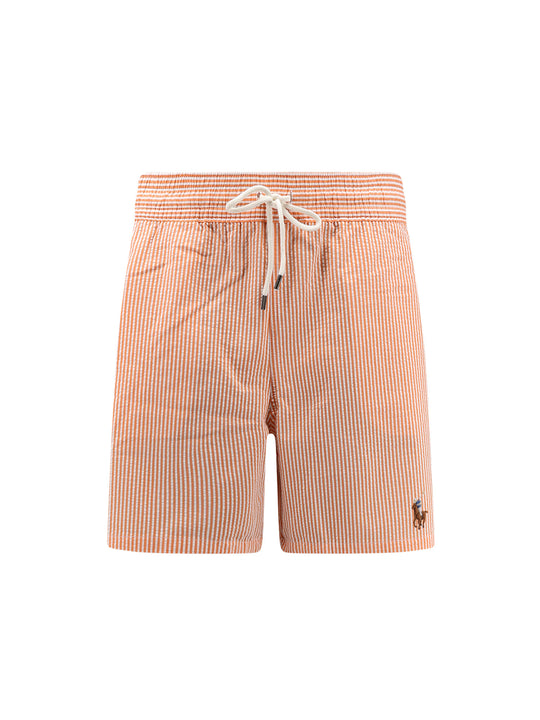 Cotton Blend Swim Boxer Shorts