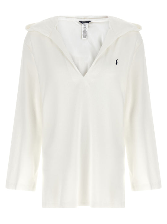 Hooded Sweater Shirt And Blouse White
