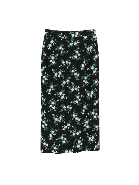 Silk Skirt With Floral Print