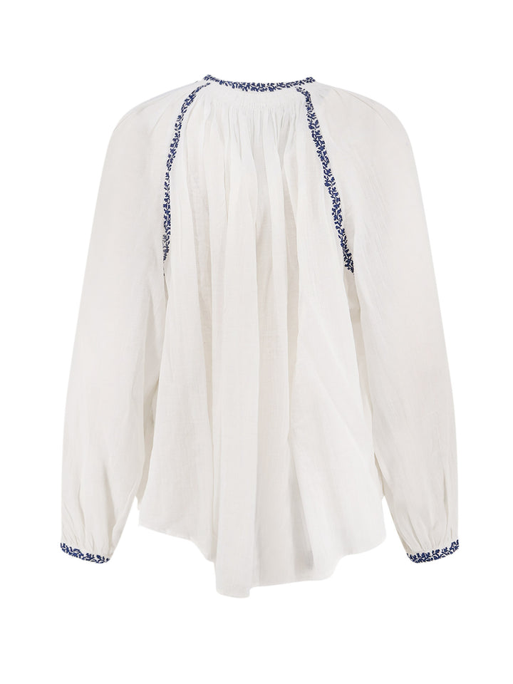 Marant Etoile Shirts - ECRUBLUE | 3dbc851293d219a90ab1dfa5f6711a97bc2fa23c