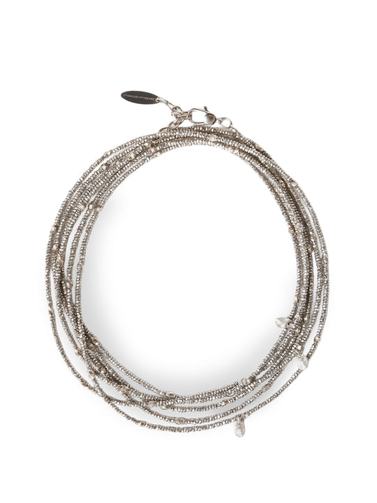 Wrap Hematite And 925 Sterling Silver Bracelet