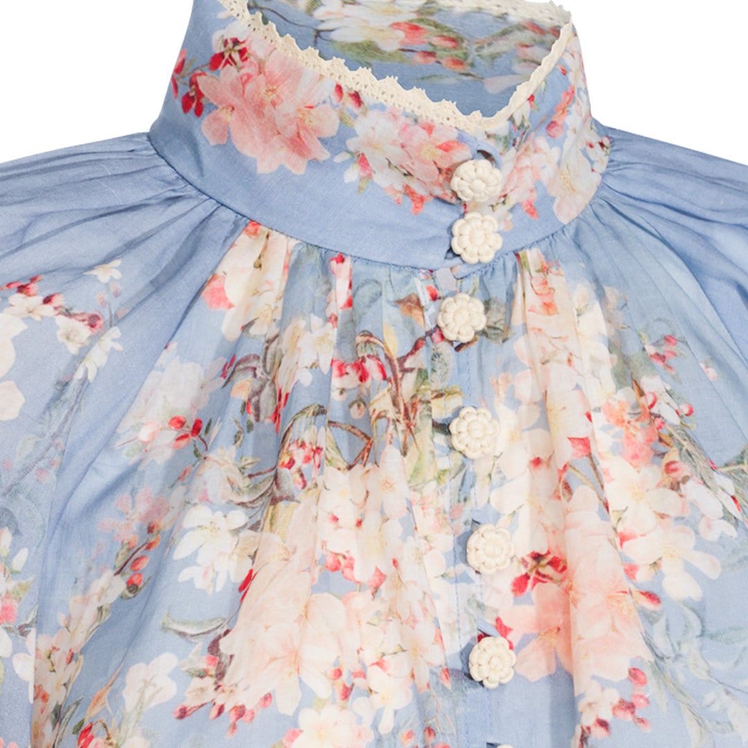 Zimmermann Top - TEAL BLUE BOTANICAL FLORAL | 479d4f01bf2937c1998399eecd5b88088746d83f