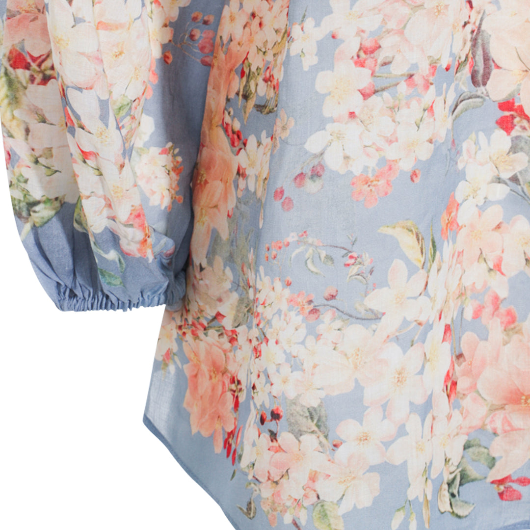 Zimmermann Top - TEAL BLUE BOTANICAL FLORAL | 2232bb0b3a5176e7bf35b695181966141237de3b