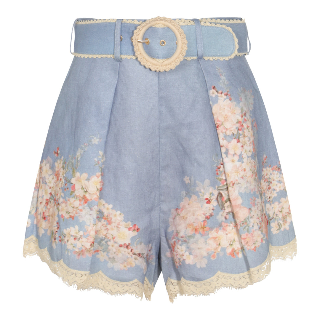Zimmermann Shorts - TEAL BLUE BOTANICAL FLORAL | 0e60d9c0d3d7215af1d8e29710131ccafd090fbb