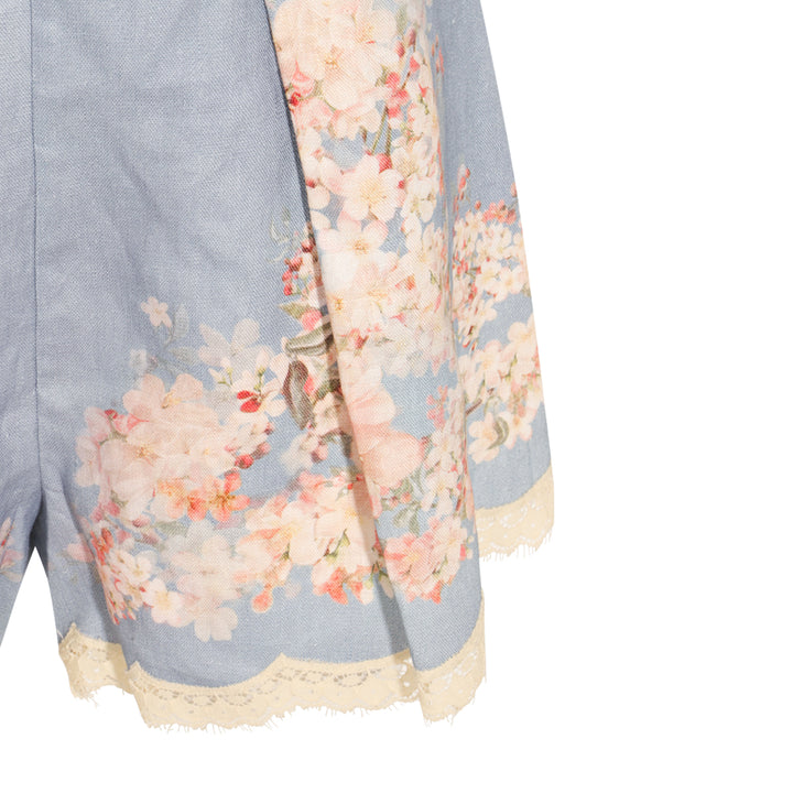 Zimmermann Shorts - TEAL BLUE BOTANICAL FLORAL | e60b81a72d5e5168a732543d1cbfc623a400d4d2