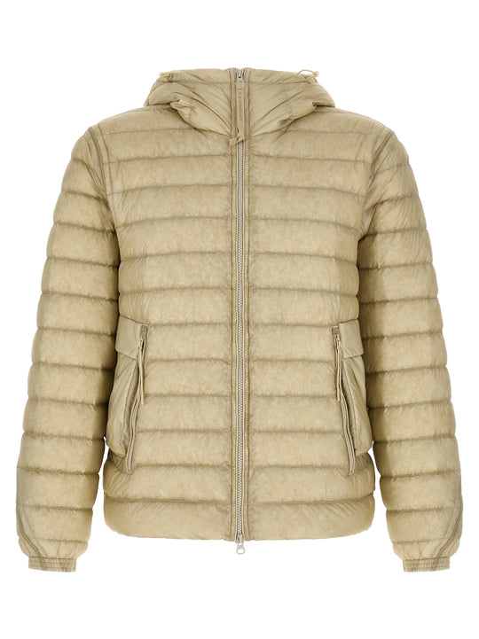 Goggle Puffer Jackets Beige