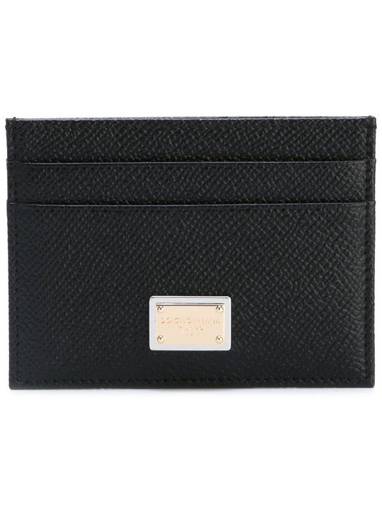Dauphine Calfskin Card Holder With Branded Plate