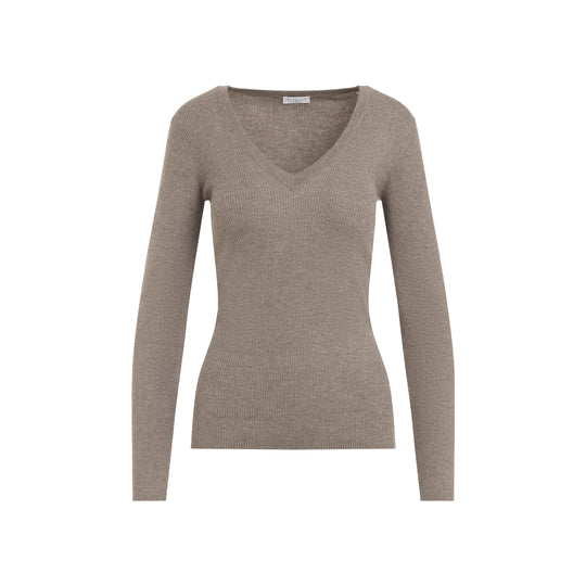 V Neck Brown