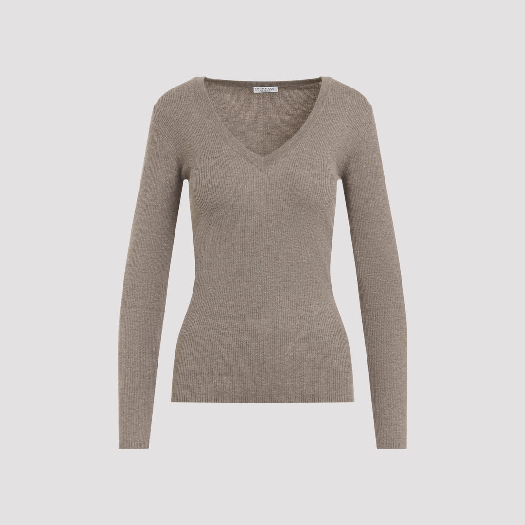 Brunello Cucinelli V neck - Brown | 47b1783d47db9f46fad6b667060580dfe8ee166d