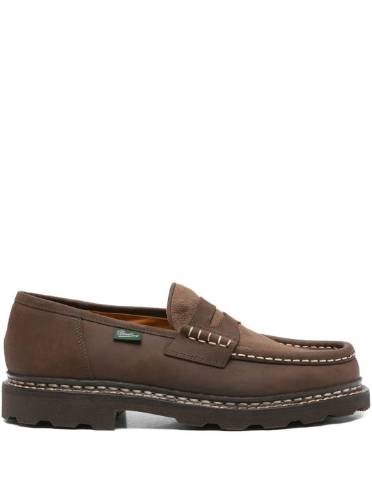 Reims Suede Loafers With Canvas Inserts