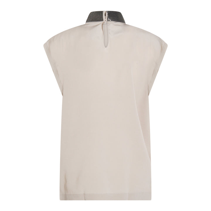 Brunello Cucinelli Top - SILVER BEIGE | 817e709548307bb7349fec935edcbaebb3fd2c39