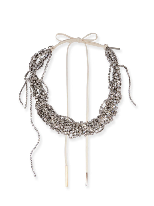 W261 Brass Necklace With Rhinestone Detail