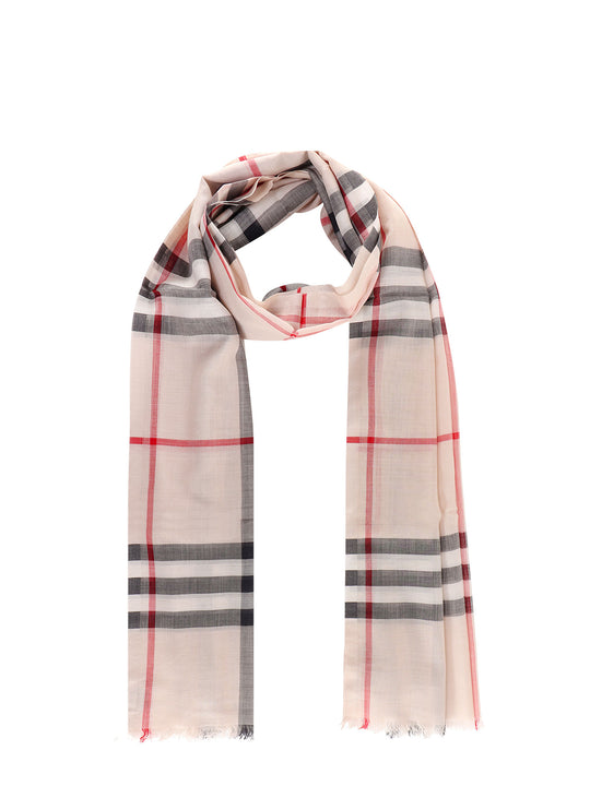 Wool And Silk Scarf With Check Motif