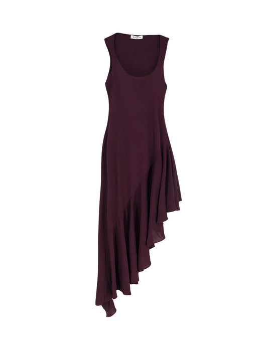 Long Asymmetrical Viscose Dress