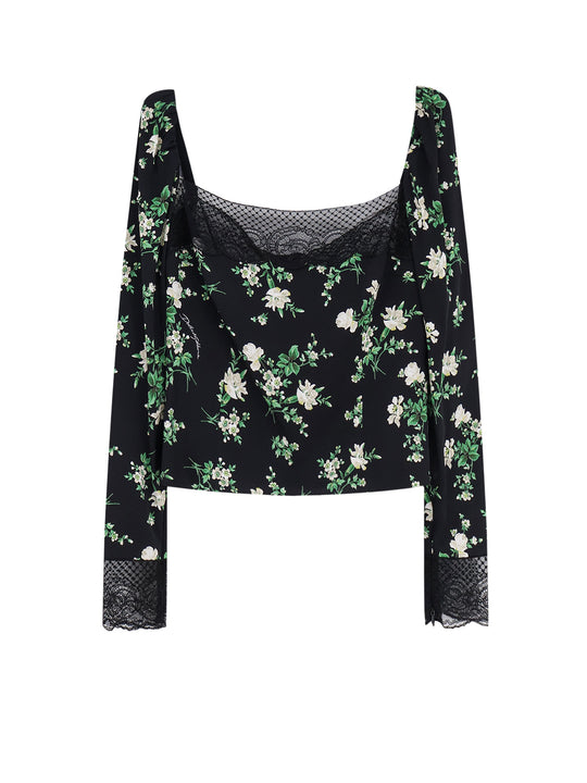 Silk Top With Floral Print