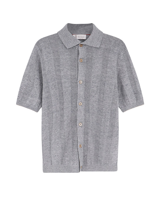Linen And Cotton Blend Cardigan