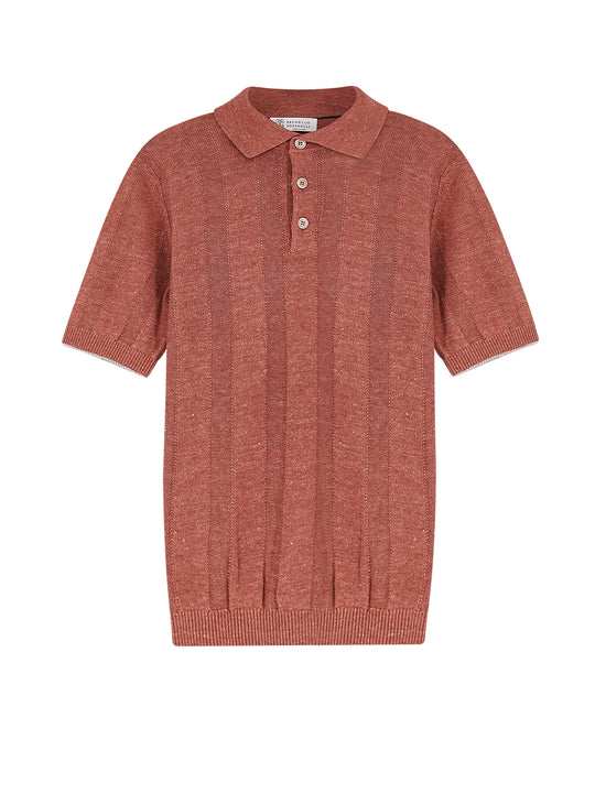 Linen And Cotton Blend Polo Shirt