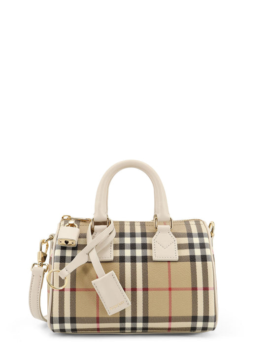 Bowling Coated Canvas Crossbody Bag With Check Motif