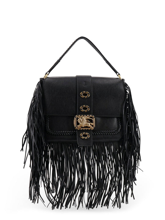 Rider Leather Shoulder Bag With Fringed Edges