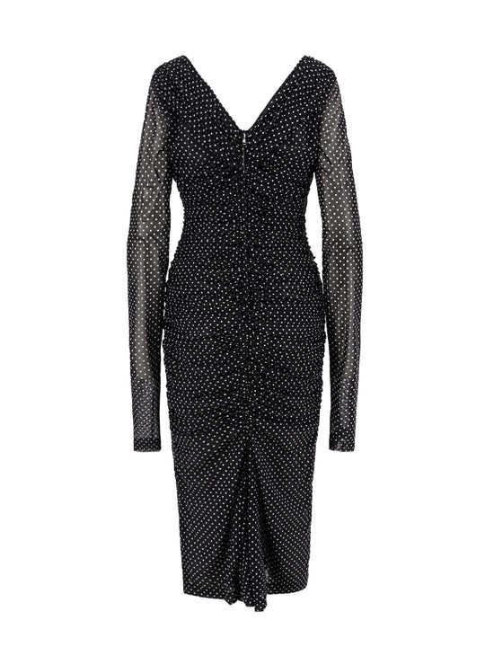 Polka-Dots Dress With Drapery