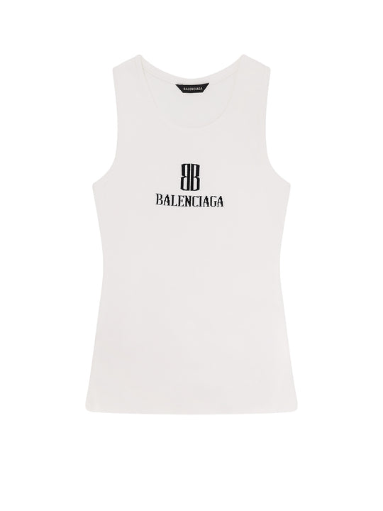 Ribbed Viscose Blend Tank Top