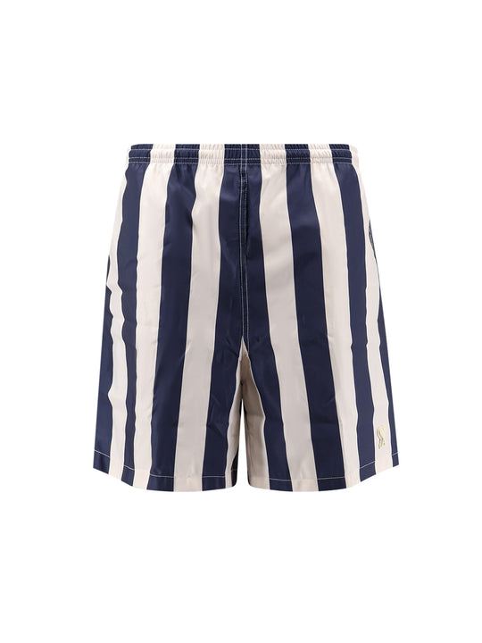 Nylon Swim Shorts With Striped Pattern