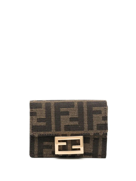 Baguette Micro Trifold Jacquard Ff Fabric Wallet